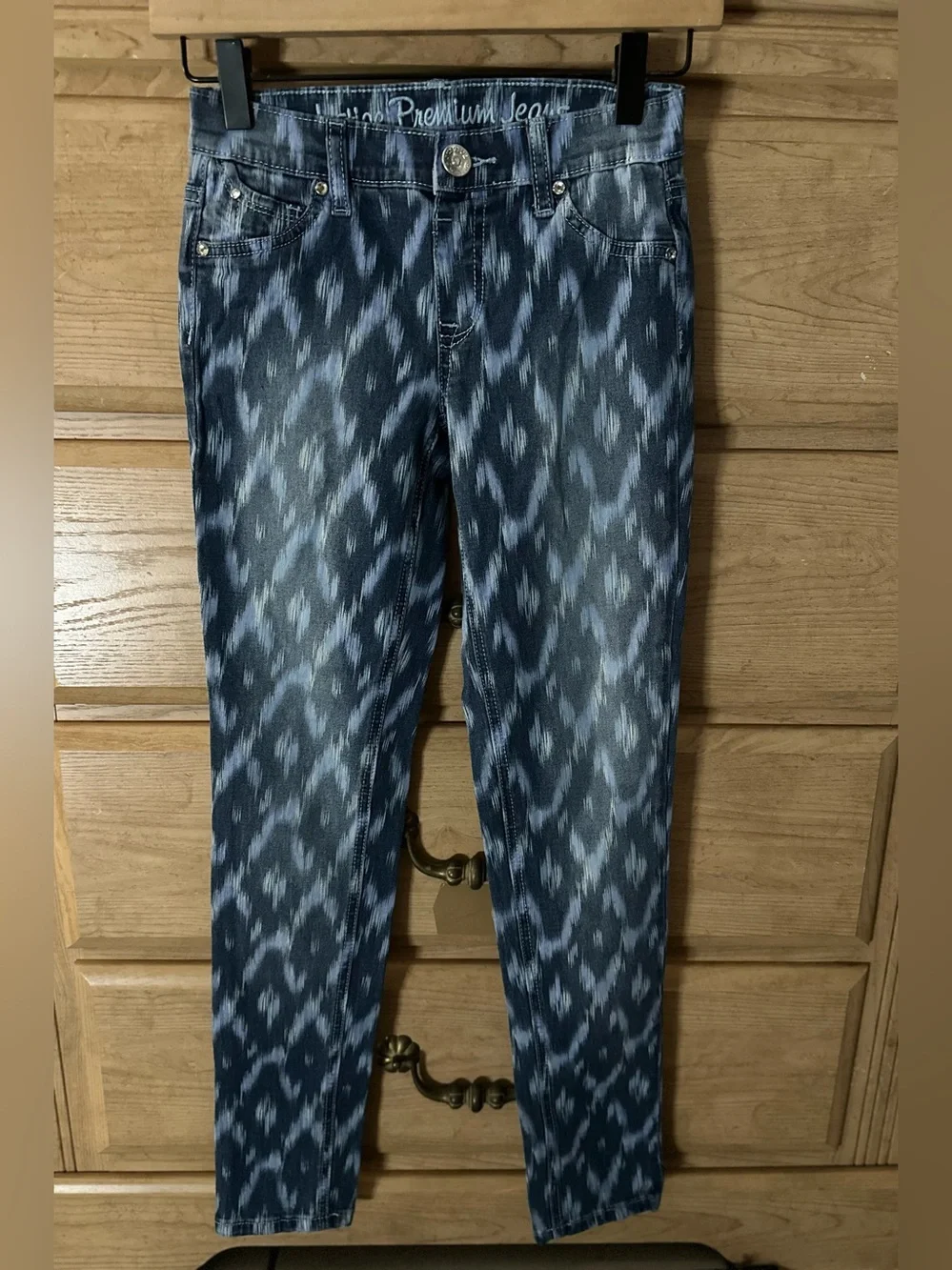 Justice Girls' Blue Patterned & Washed Simply Low Rise Jeans - 2-Pack | Size 12S